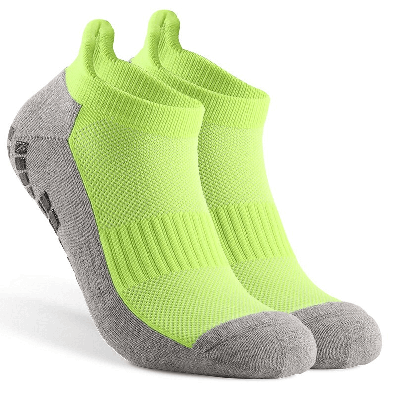 Stylish unisex breathable non-slip sports socks with silicone soles, ideal for football. Tear-resistant, comfy, and secure grip.